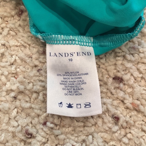 Super Cute Teal LANDS’END Tankini Swimsuit Top - Picture 7 of 7